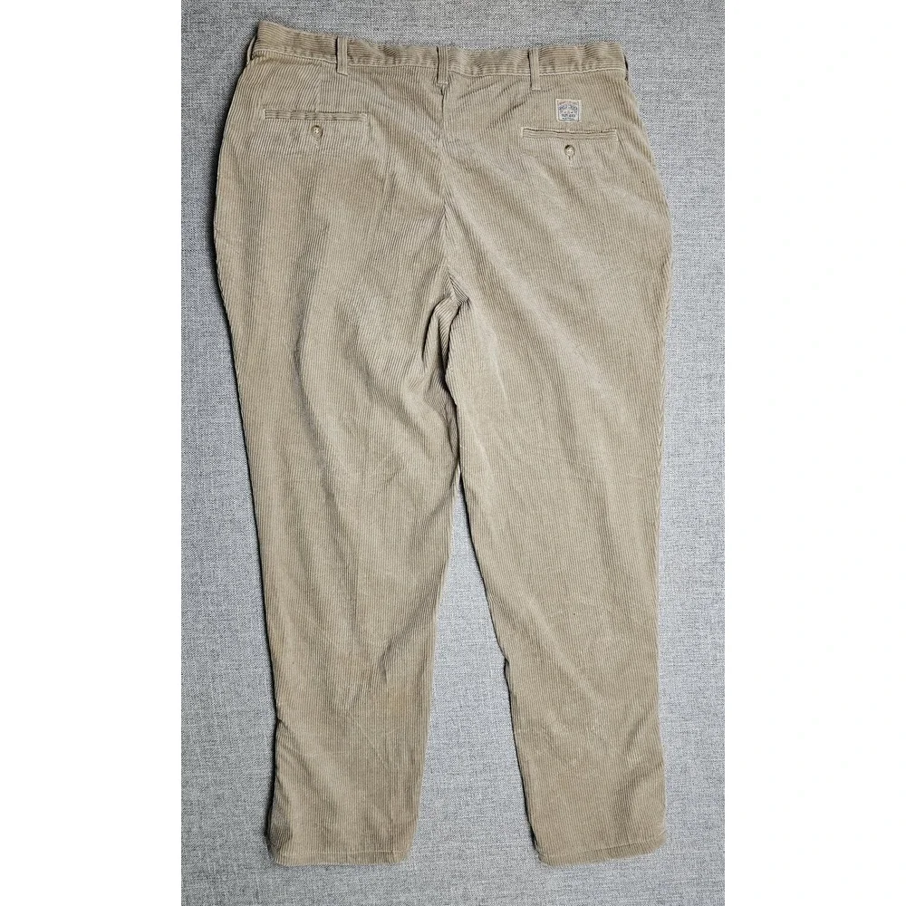 Vintage Polo Ralph Lauren Pants Mens 36x30 Beige Corduroy Pleated Made USA 90s